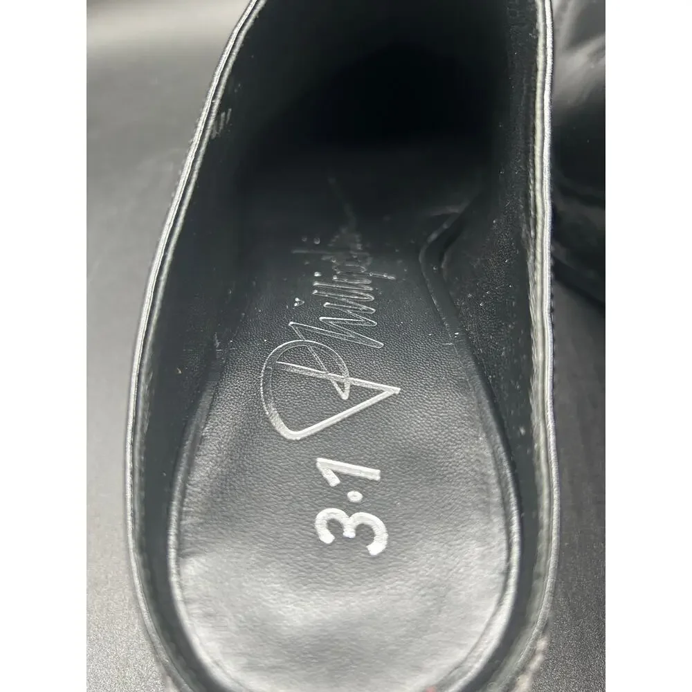 3.1 Phillip Lim Black Leather Pointed Toe Shoes EU37 Block Heel MSRP $650!